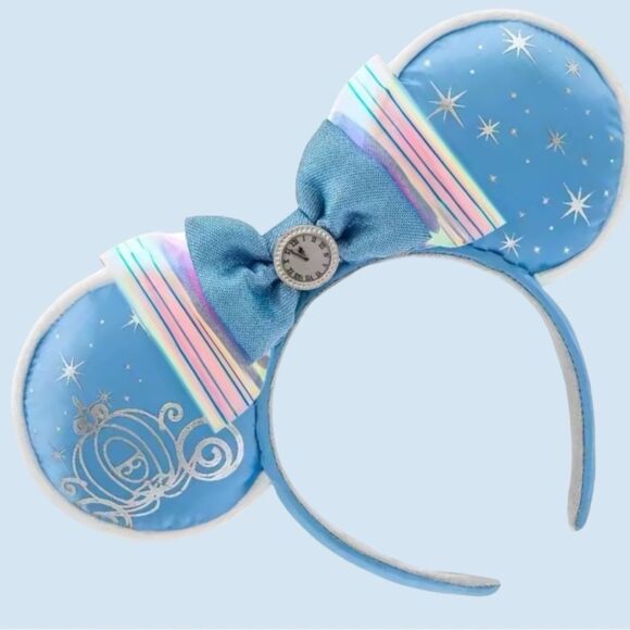 Disney Parks Cinderella Princess Minnie Mouse Ears Headband Blue and Silver main image 5
